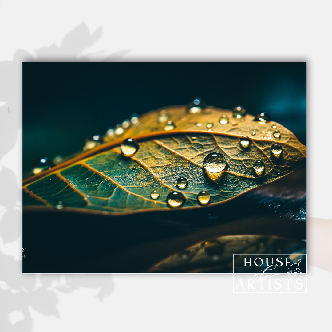 Macro Fresh Green Leaf Print