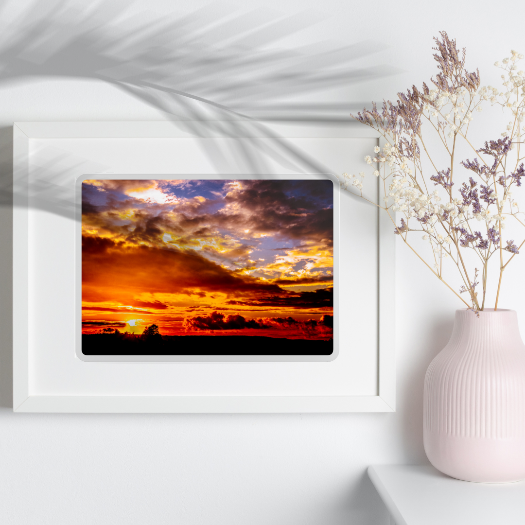 Landscape Sunset over the Forest Print