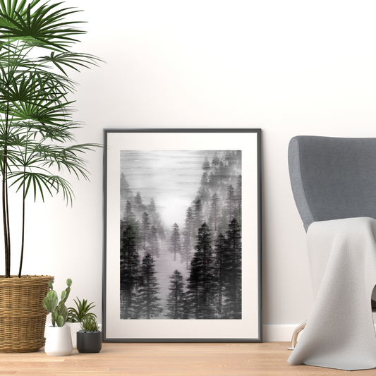 Glitch in the Matrix Forest Abstract Art Print