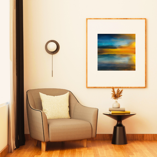 Ocean Sunset Abstract Art Print