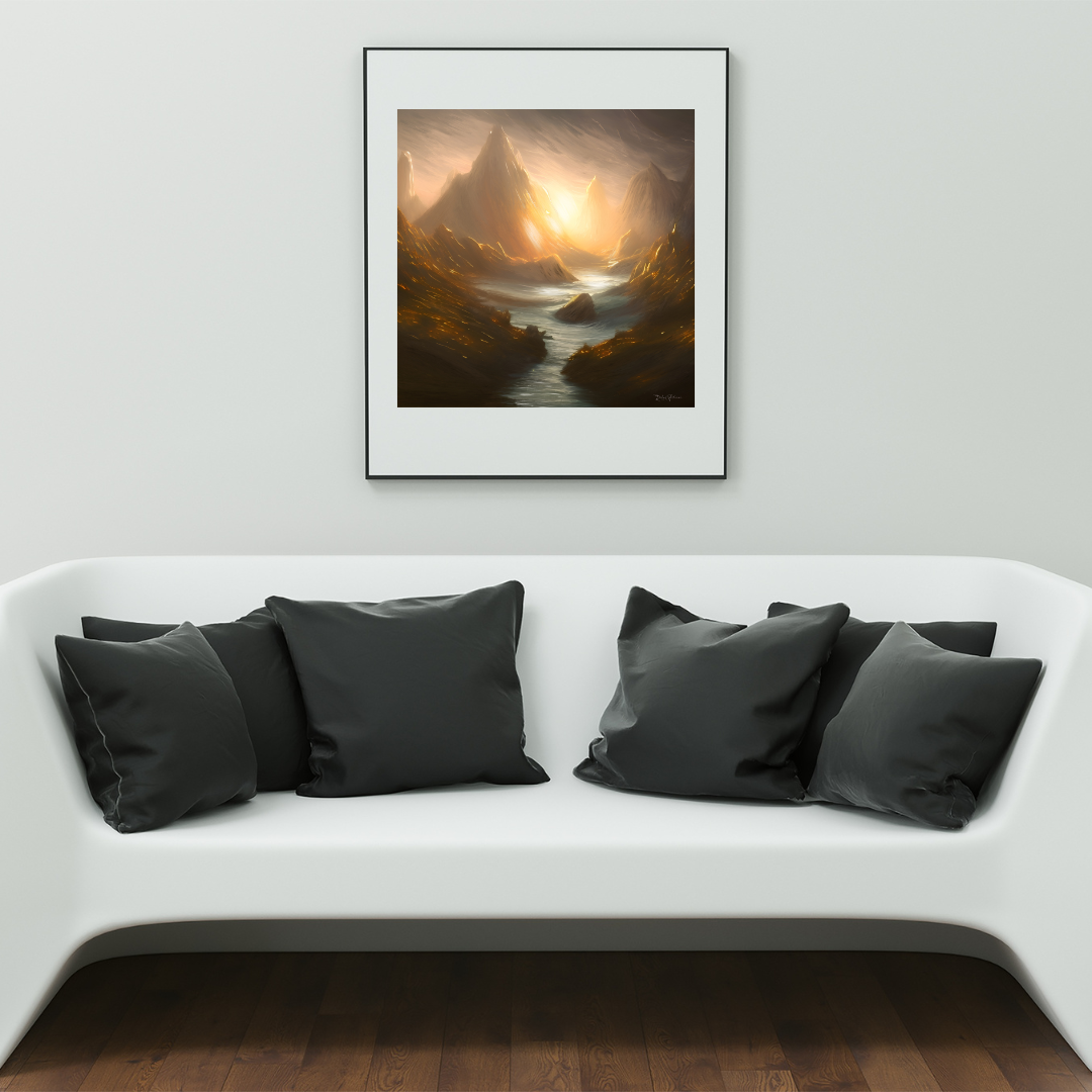 Valley of Shadows and Light Abstract Art Print