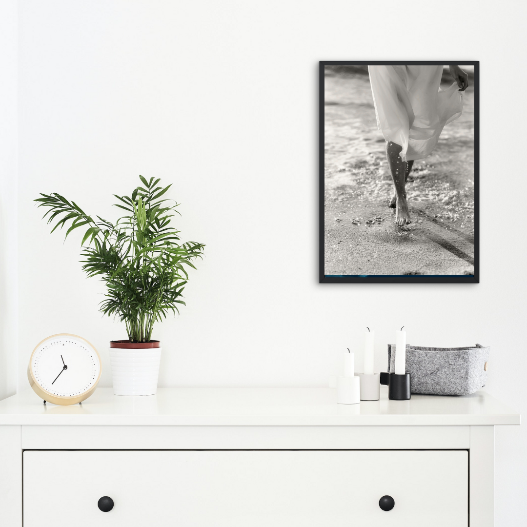 B&W Feet in the Sea Print