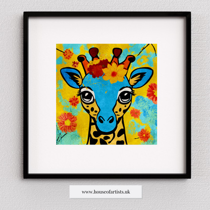 Cute Cartoon Giraffe Print