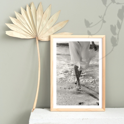 B&W Feet in the Sea Print