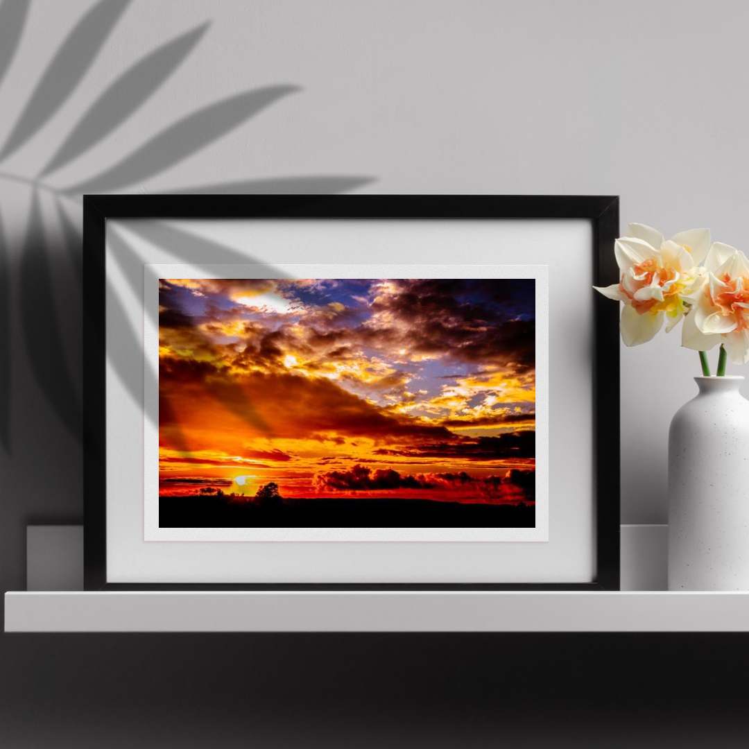 Landscape Sunset over the Forest Print