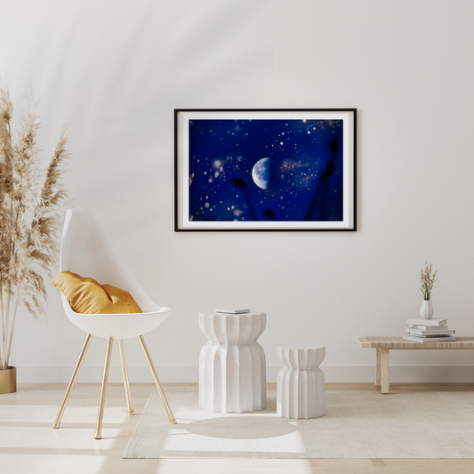 Moon and a Starry Sky Print