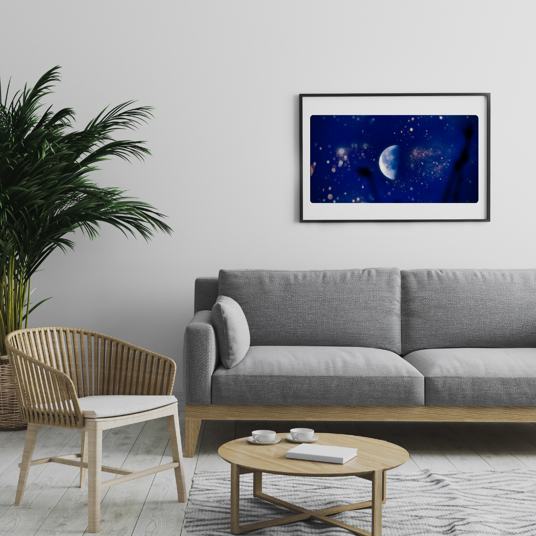 Moon and a Starry Sky Print