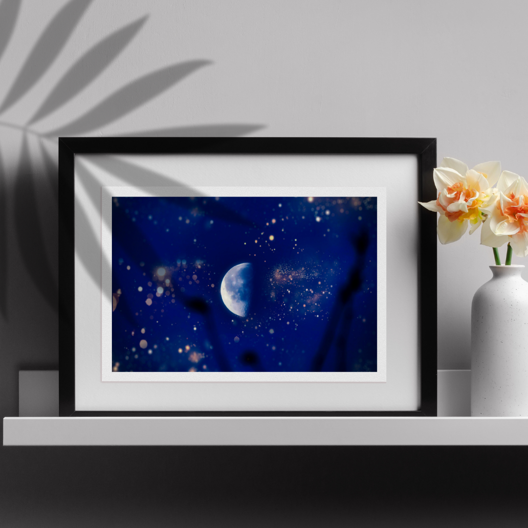 Moon and a Starry Sky Print