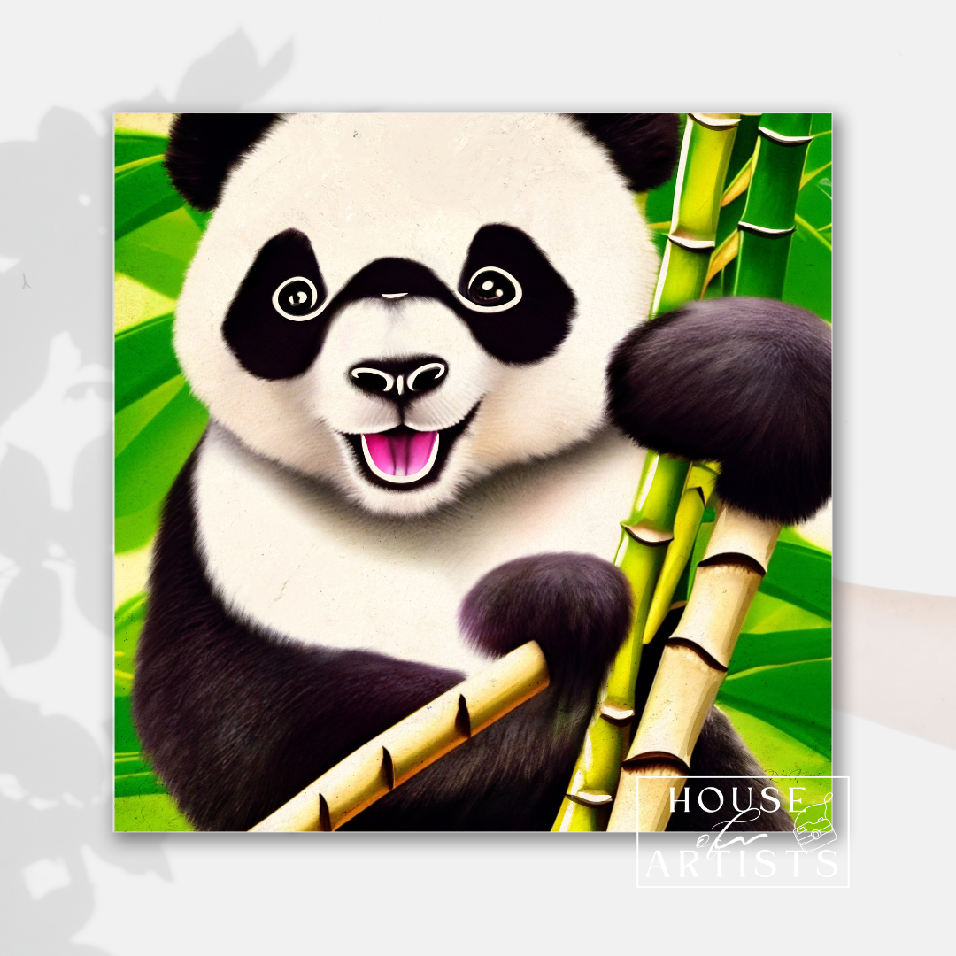 Cute Cartoon Panda Print