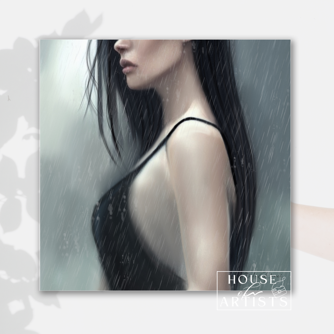 In the Rain Woman Portrait Print