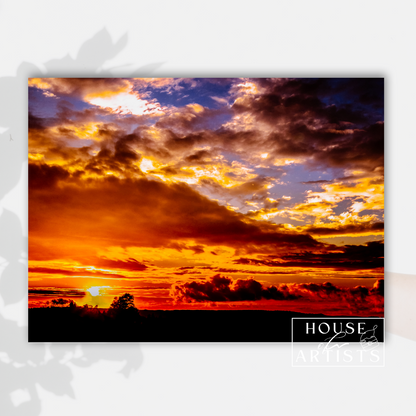 Landscape Sunset over the Forest Print