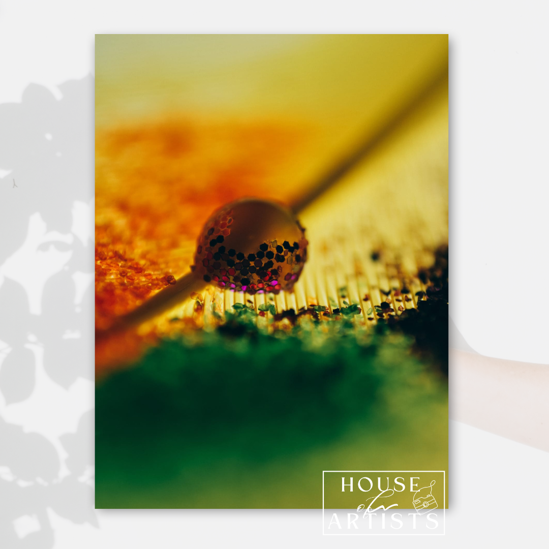 Macro Glitter Water Drop Trio Print