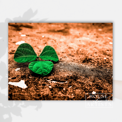 Macro Green Leaf Print