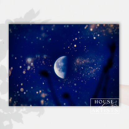 Moon and a Starry Sky Print