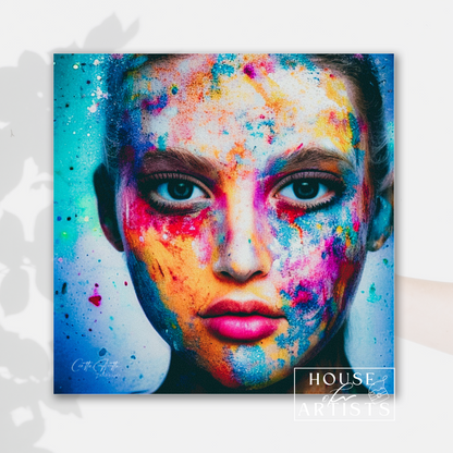 Painted Face Woman Portrait Print