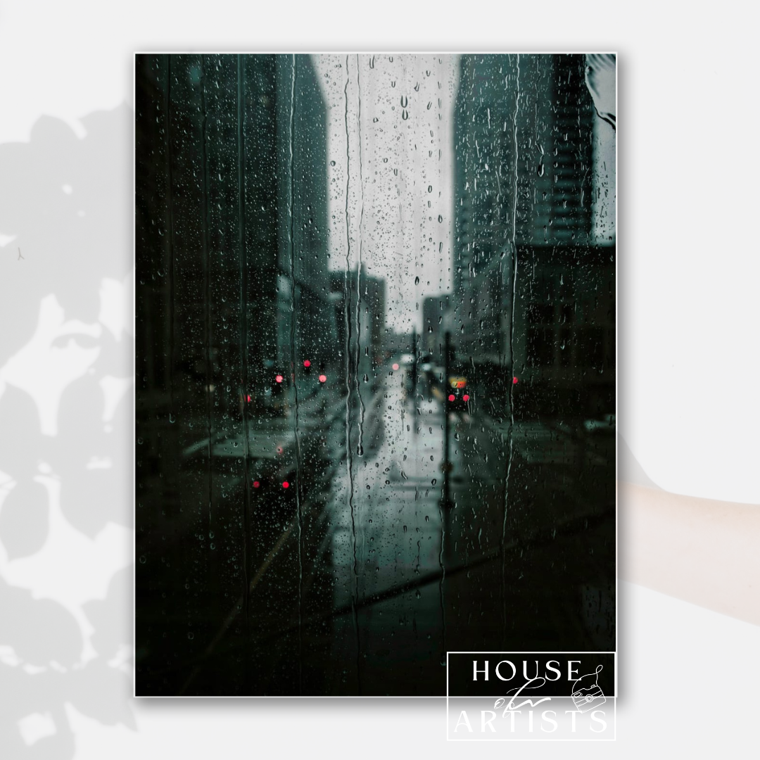 Rainy City Fake Window Print