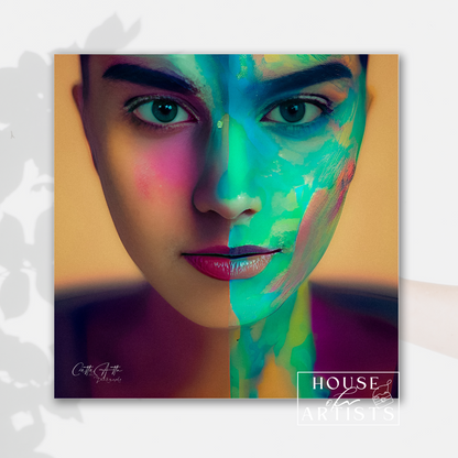 Splash of Colour Woman Portrait Print