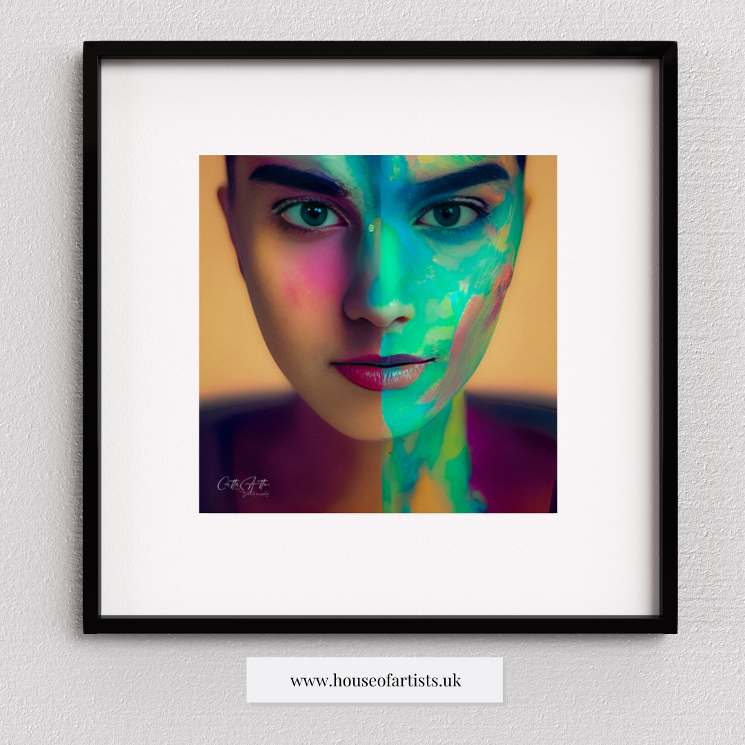 Splash of Colour Woman Portrait Print