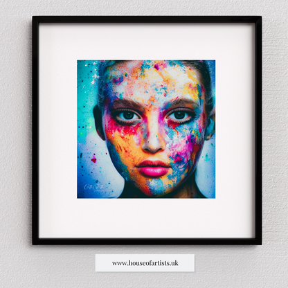 Painted Face Woman Portrait Print