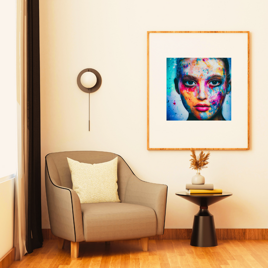 Painted Face Woman Portrait Print