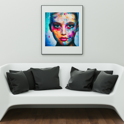 Painted Face Woman Portrait Print