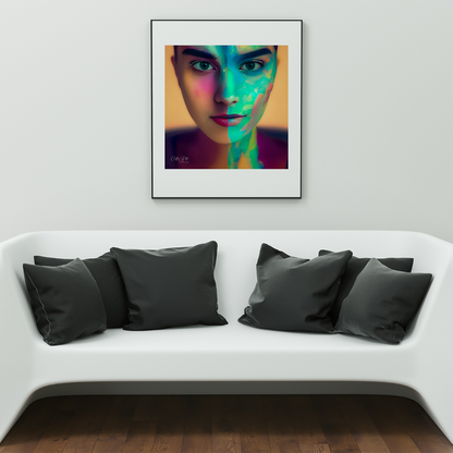 Splash of Colour Woman Portrait Print